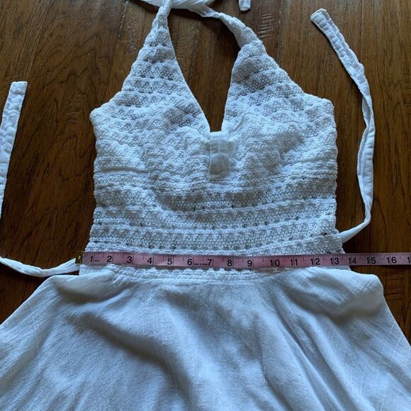 Bohemian White Halter Top Crochet Dress‎ - Picture 13 of 14